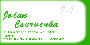 jolan cservenka business card